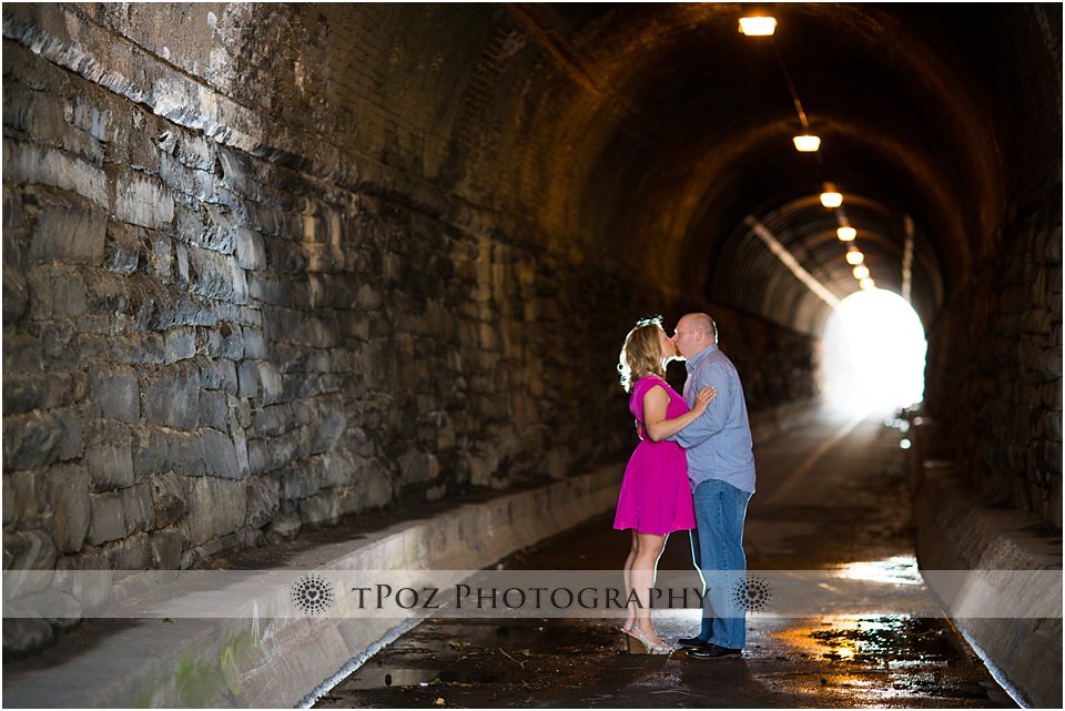 Old Town Alexandria Engagement Photo in the Tunnel