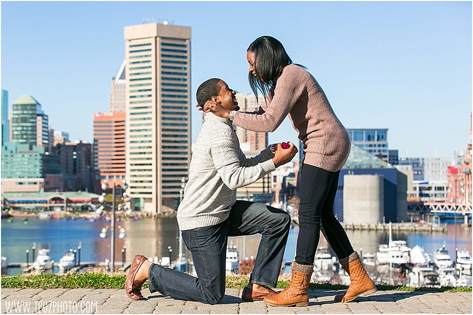 Federal Hill Engagement Proposal •  tPoz Photography