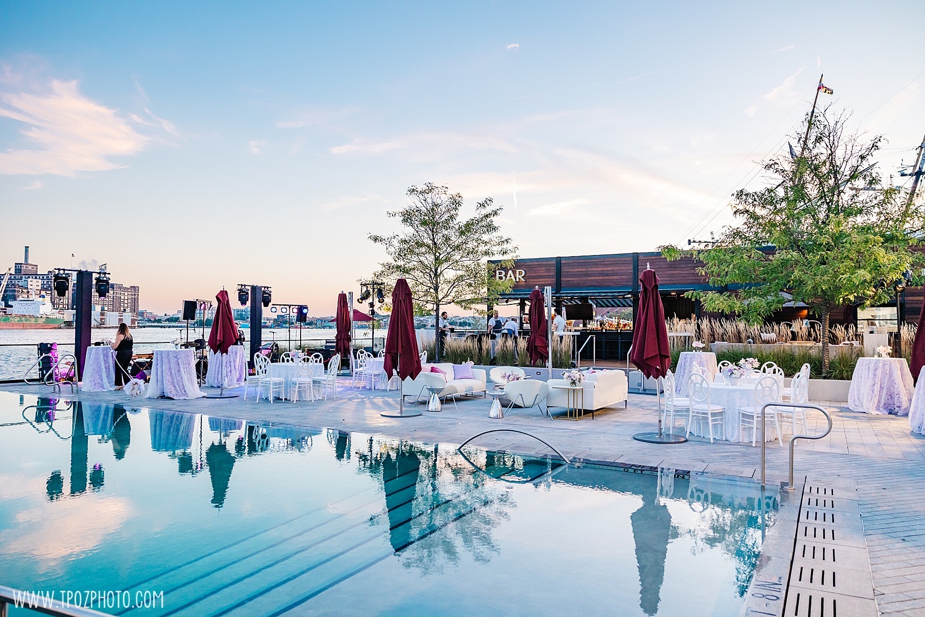 Wedding Reception at the Sagamore Pendry pool deck.